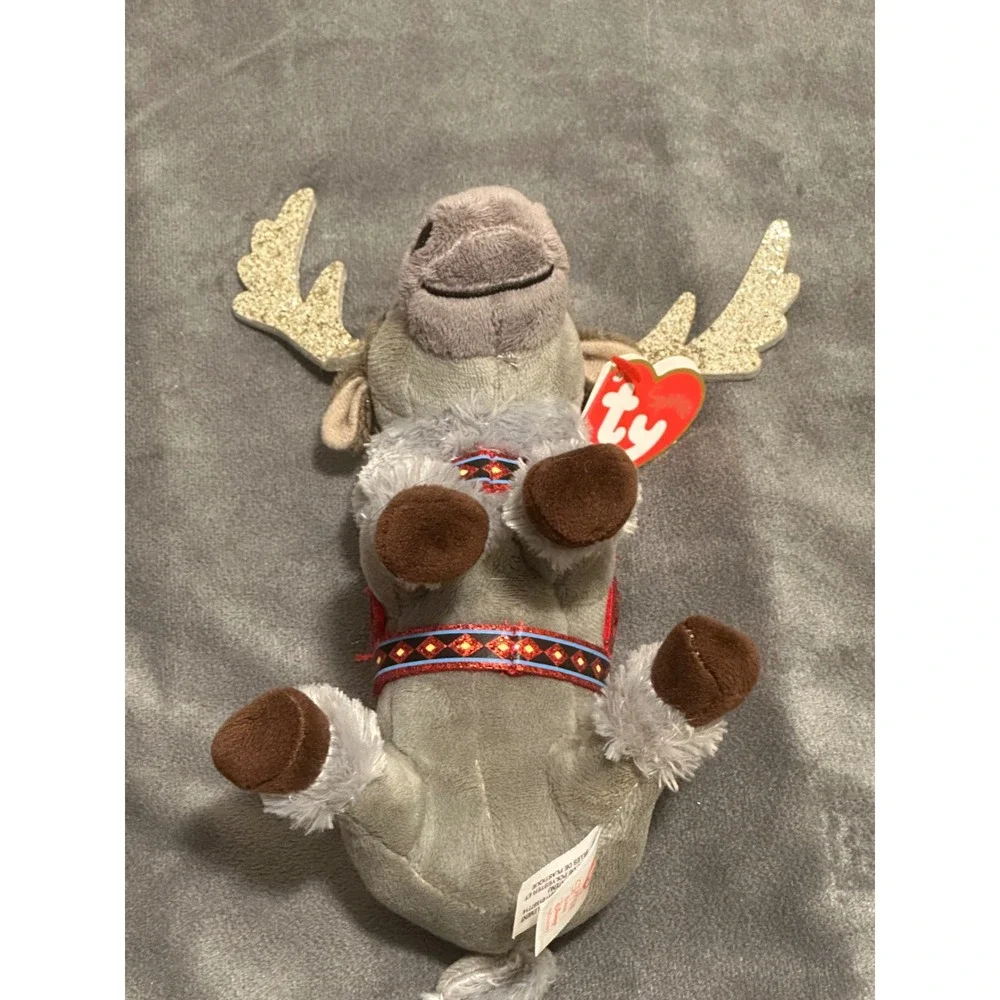 Ty Sparkle Disney Frozen Sven Reindeer Plush Toy Glitter Antlers 8 Inch Gray